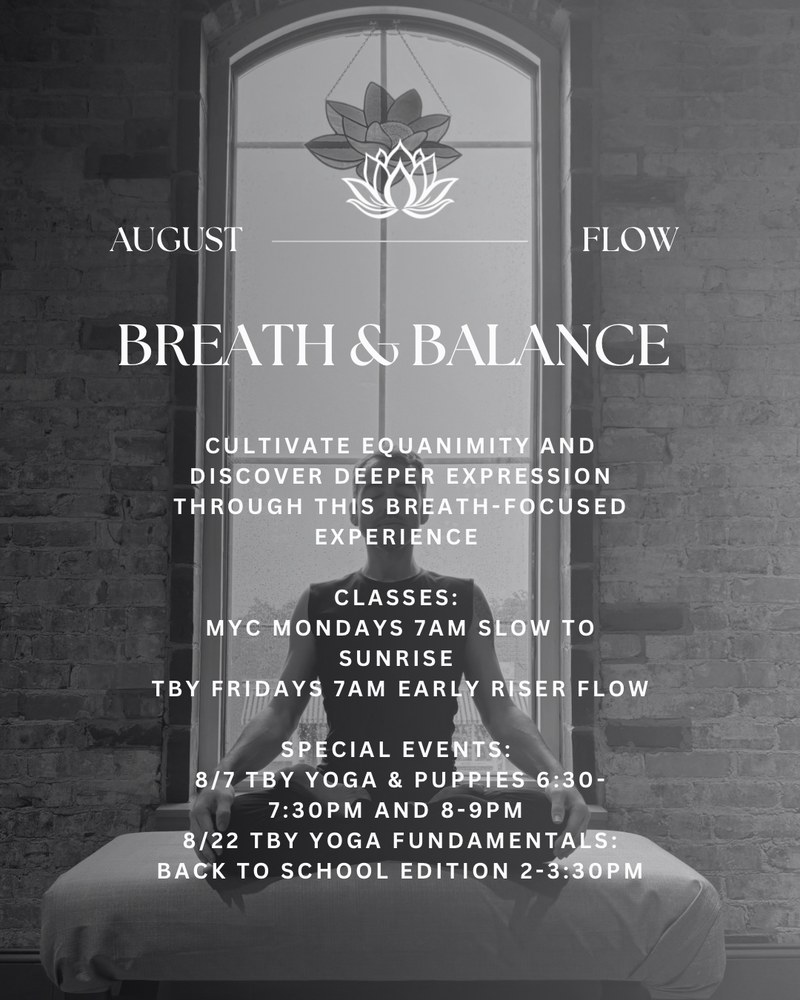 August Flow: Breath & Balance flyer